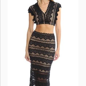 NWT Nightcap Black Lace Crop Size 2